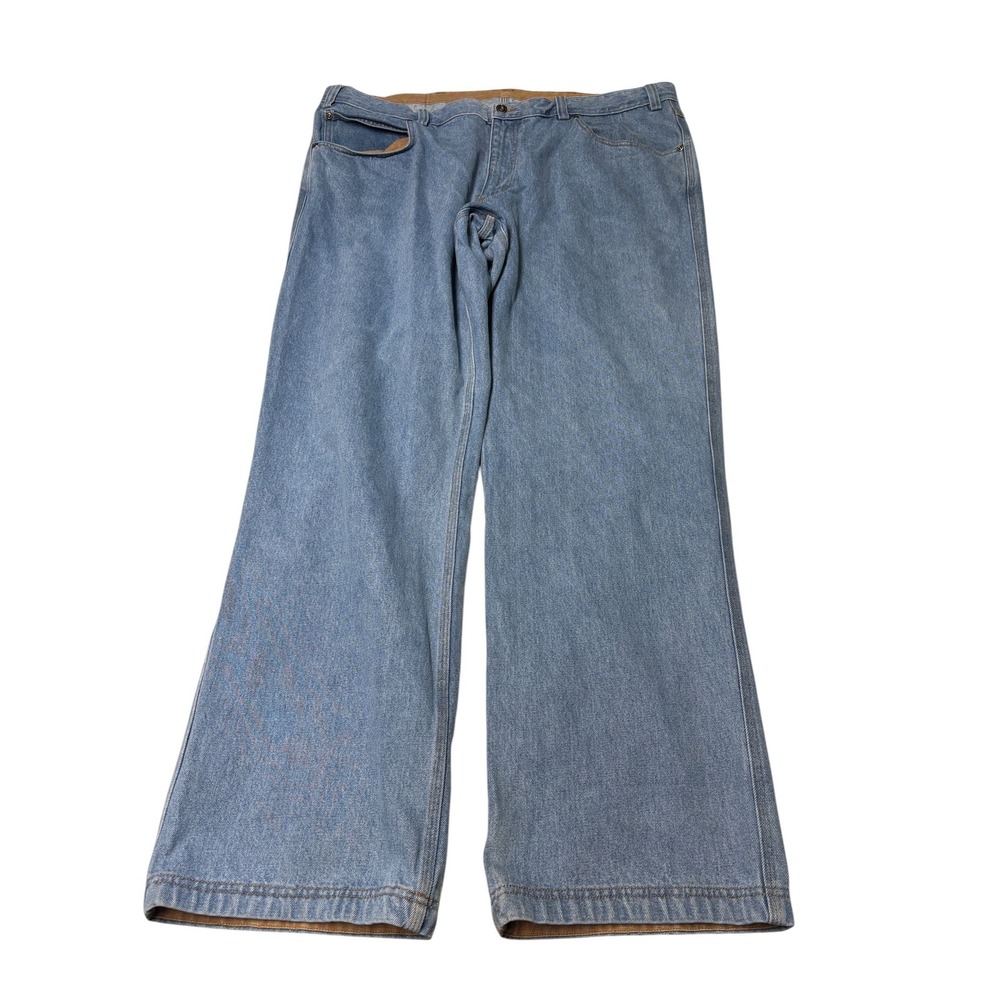 Duluth Trading Co Ballroom Blue Denim Jeans Mens 46x34 Straight Leg Workwear